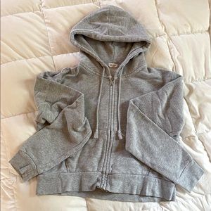 Brandy Melville gray cropped zip up